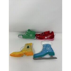 Felt Plush Christmas Ornaments 6-7" Dressed plush Felt 4 Unique Shoe Ornaments